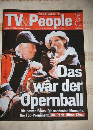 Titelseite Opernballbeilage aus dem Ã–sterreich vom 16. Februar 2007.